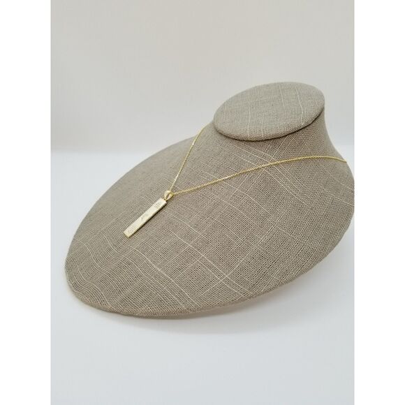 Pyramid and Moon Bar Crystal Necklace - Gold Over Sterling Silver - Picture 2 of 4